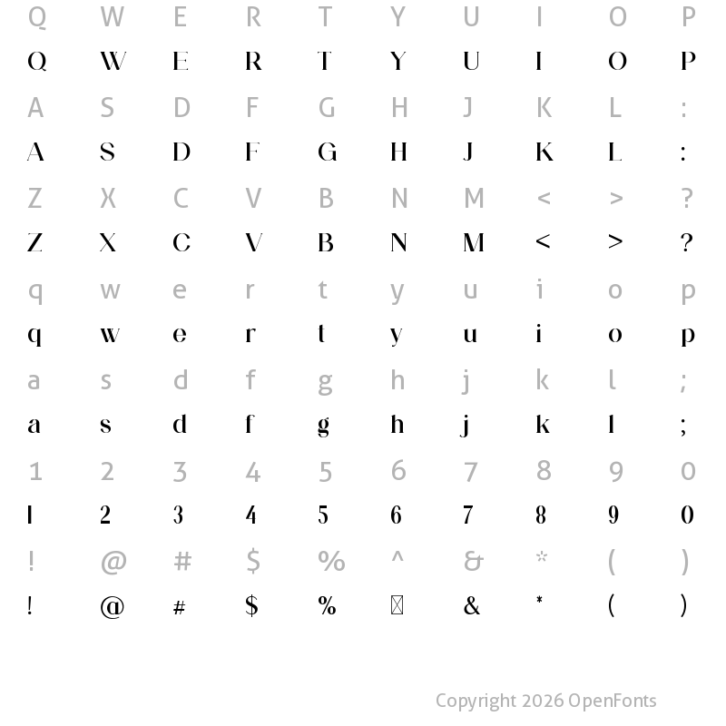 Character Map of Aiguilette Regular
