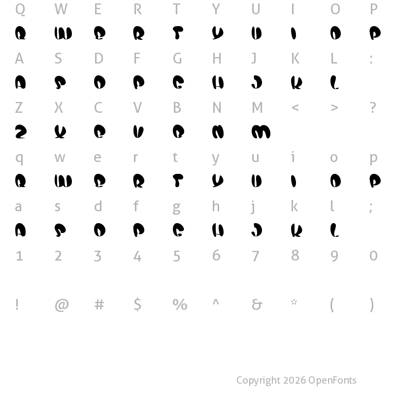 Character Map of air show Regular
