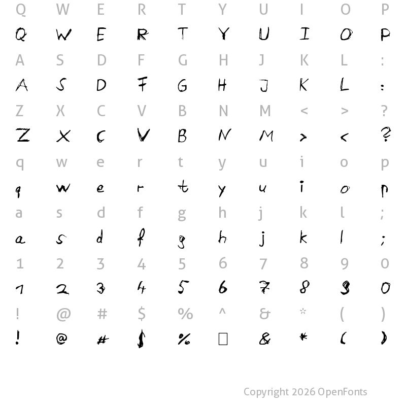 Character Map of Aircloud Regular