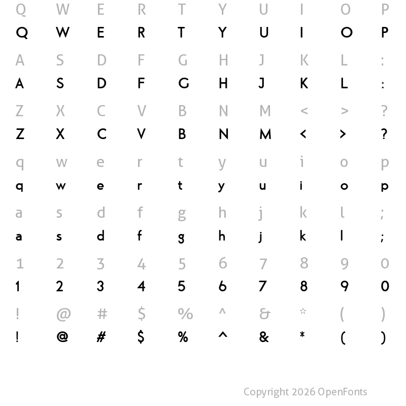Character Map of AirFactoryRounded Regular 4