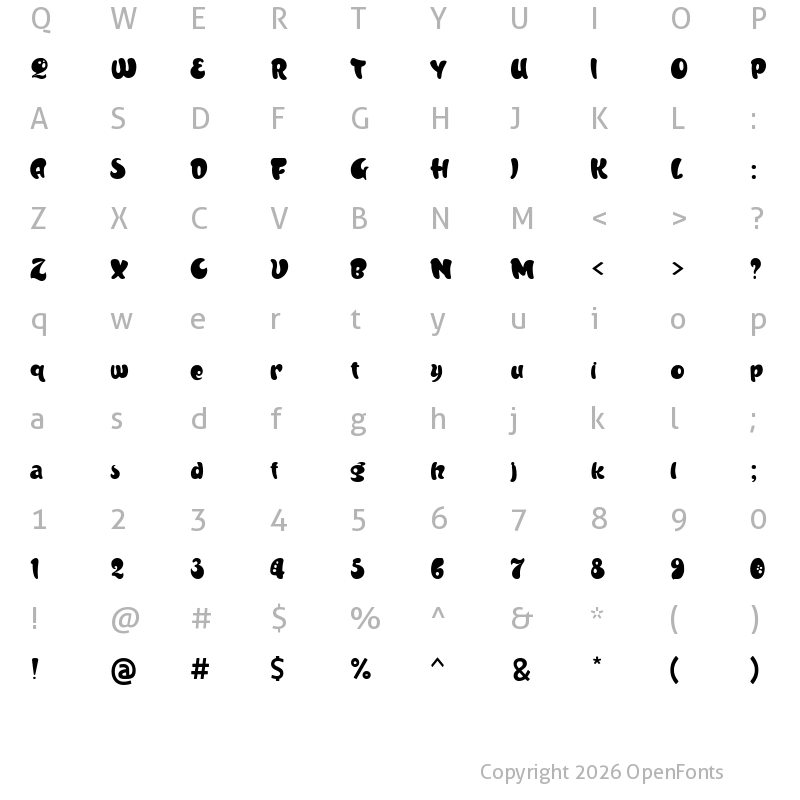 Character Map of Airitiris Scooper Bold