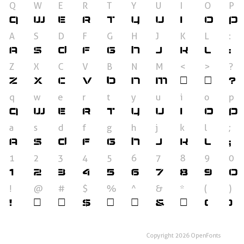 Character Map of Airlock Regular