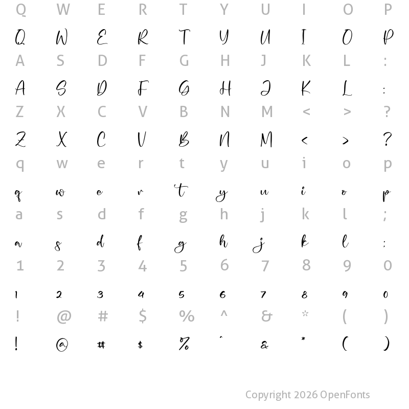Character Map of Airnon Regular