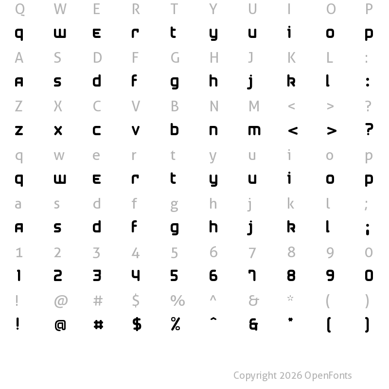 Character Map of Airstrip Four Regular