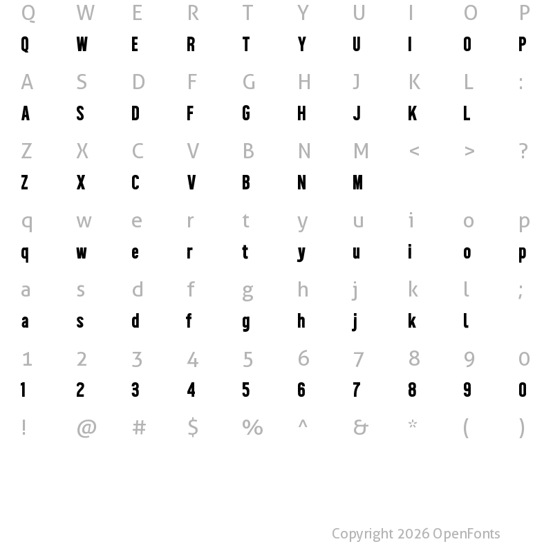Character Map of Akerley Free Personal Use Only