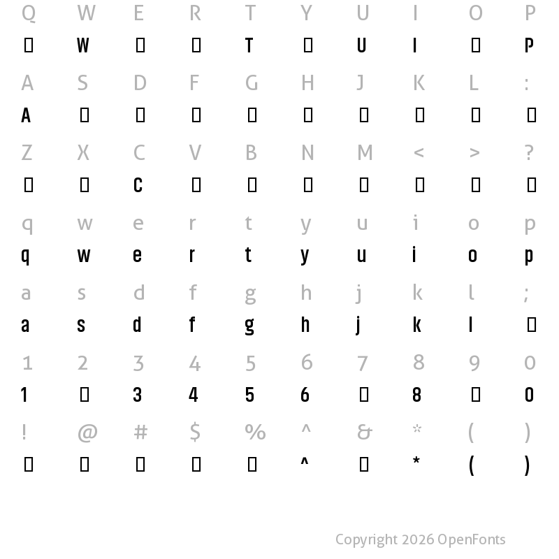 Character Map of Akhand-Bold ?