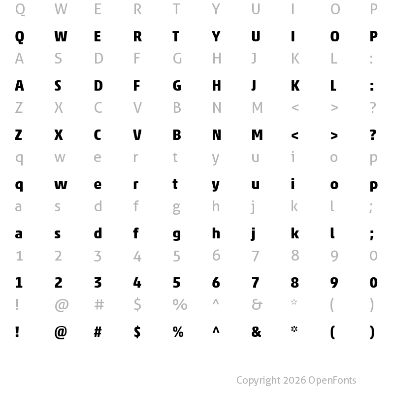 Character Map of AkkoW05-Bold Regular