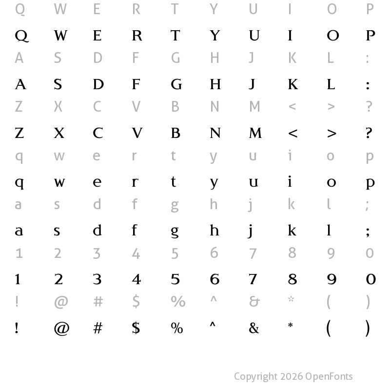 Character Map of Akoasmese Regular