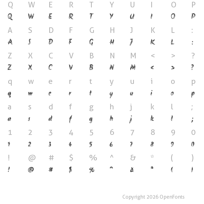 Character Map of Akronim Regular
