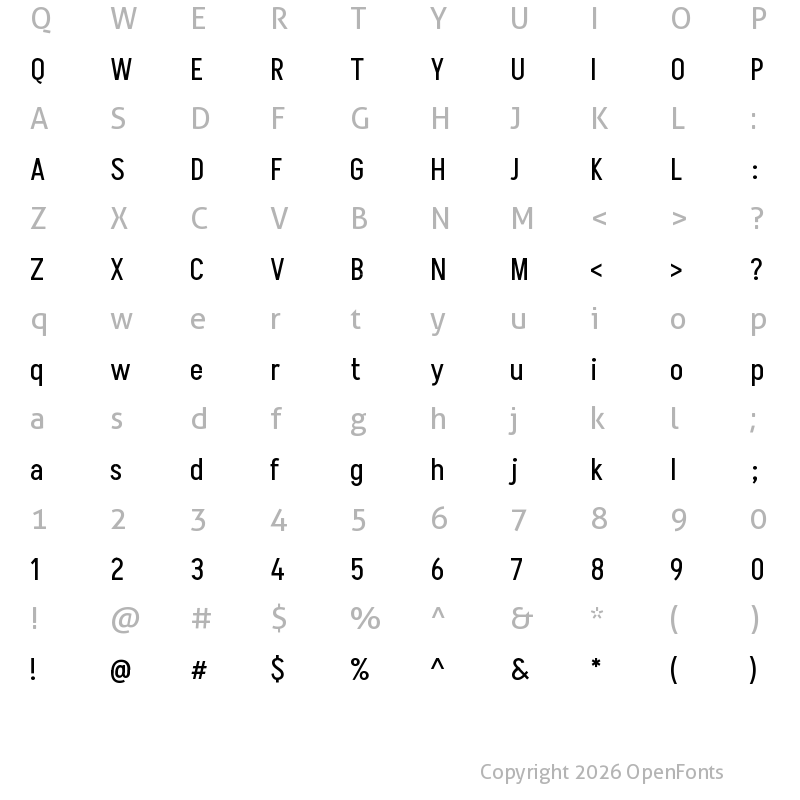 Character Map of Akshar Regular