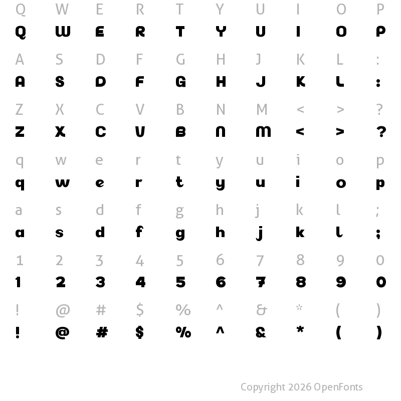 Character Map of Akuina Black