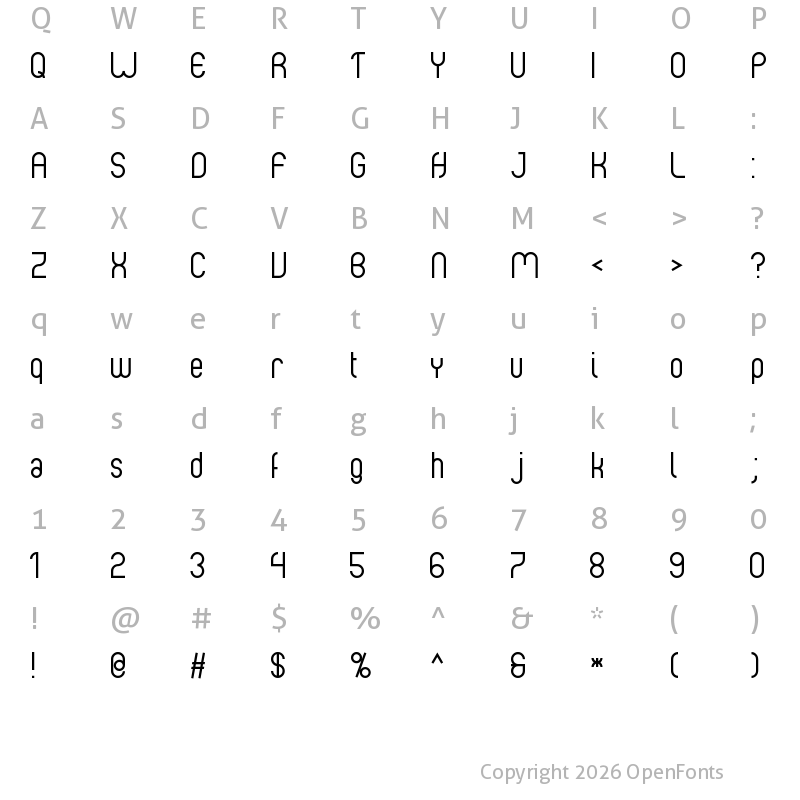 Character Map of Albertino Regular