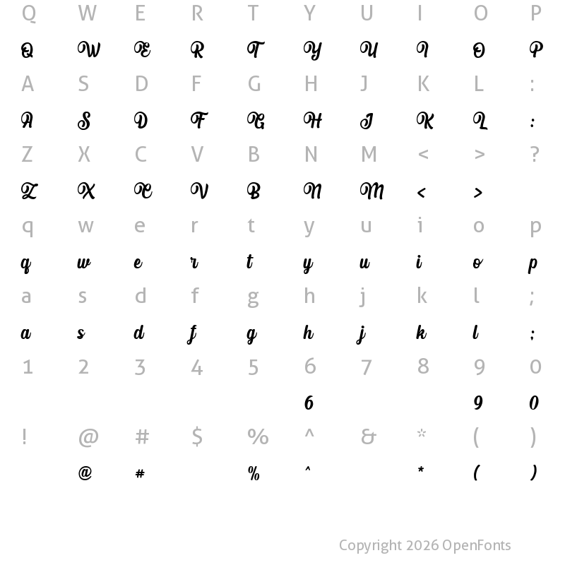 Character Map of Albertiny Demo Regular