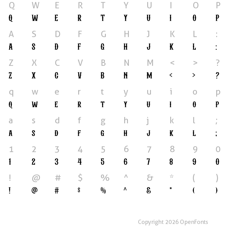 Character Map of Albertson Regular