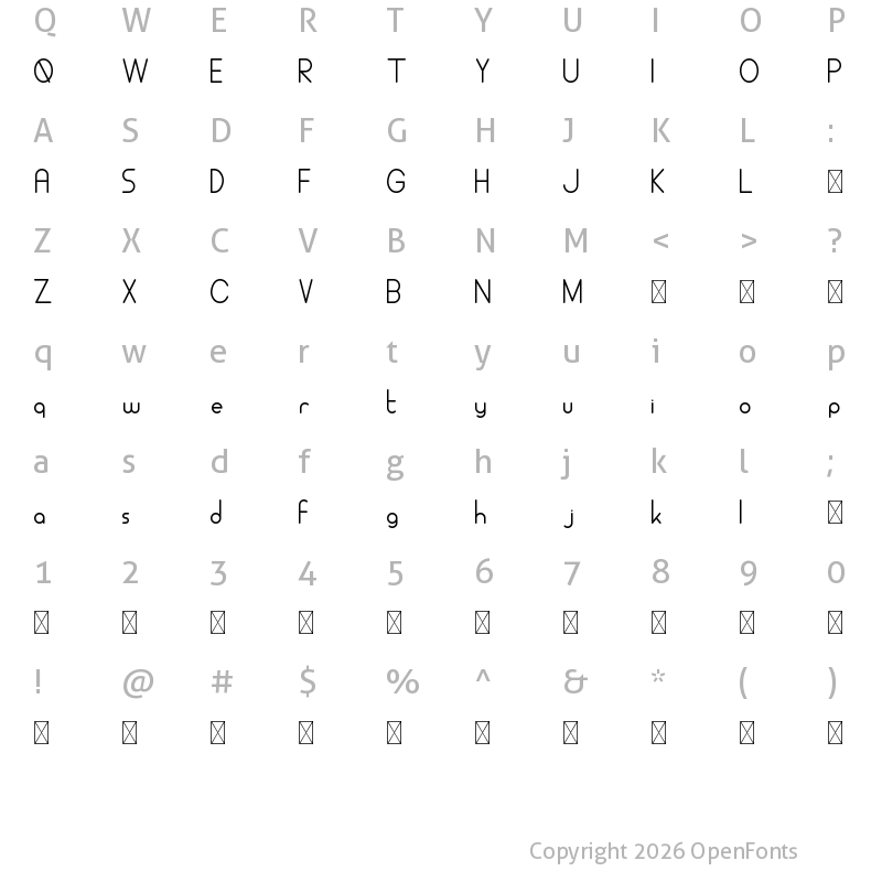 Character Map of ALDORA DEMO Regular