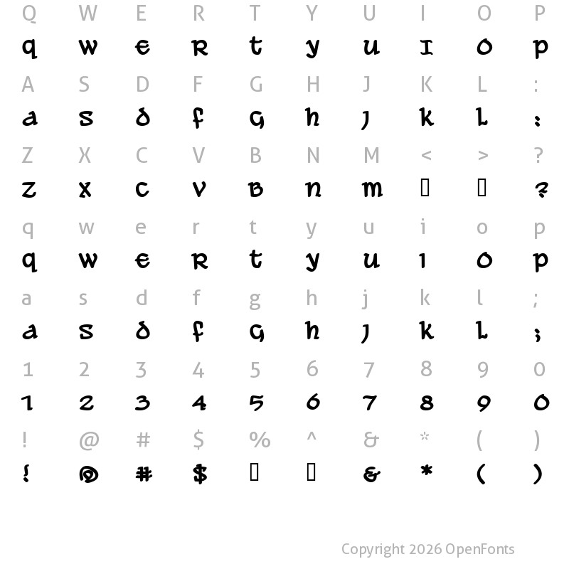 Character Map of Ale and Wenches BB Bold