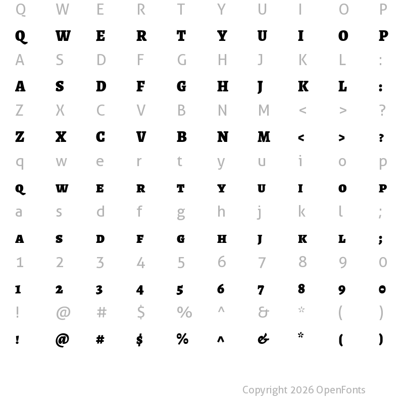 Character Map of Alegreya SC Black