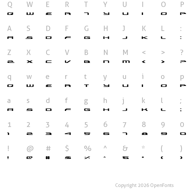 Character Map of Alexis Expanded Expanded