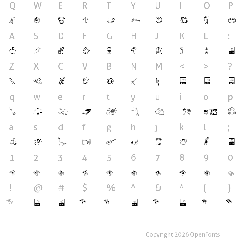 Character Map of Alfabilder Regular