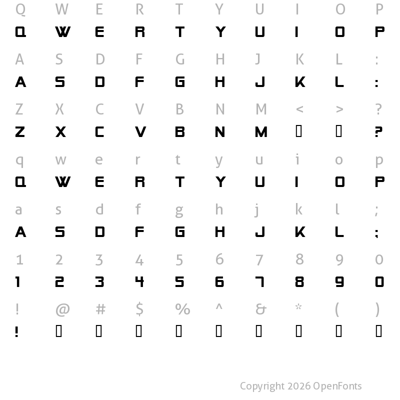 Character Map of Alien Encounters Solid Regular