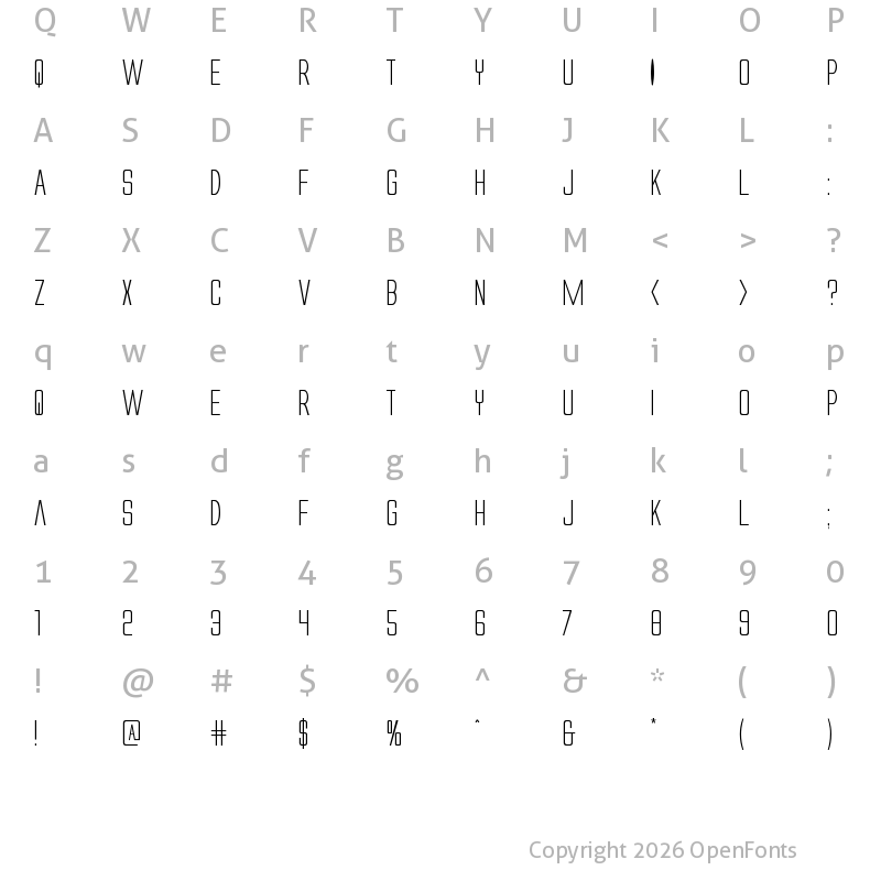 Character Map of Alien League II Expanded Expanded