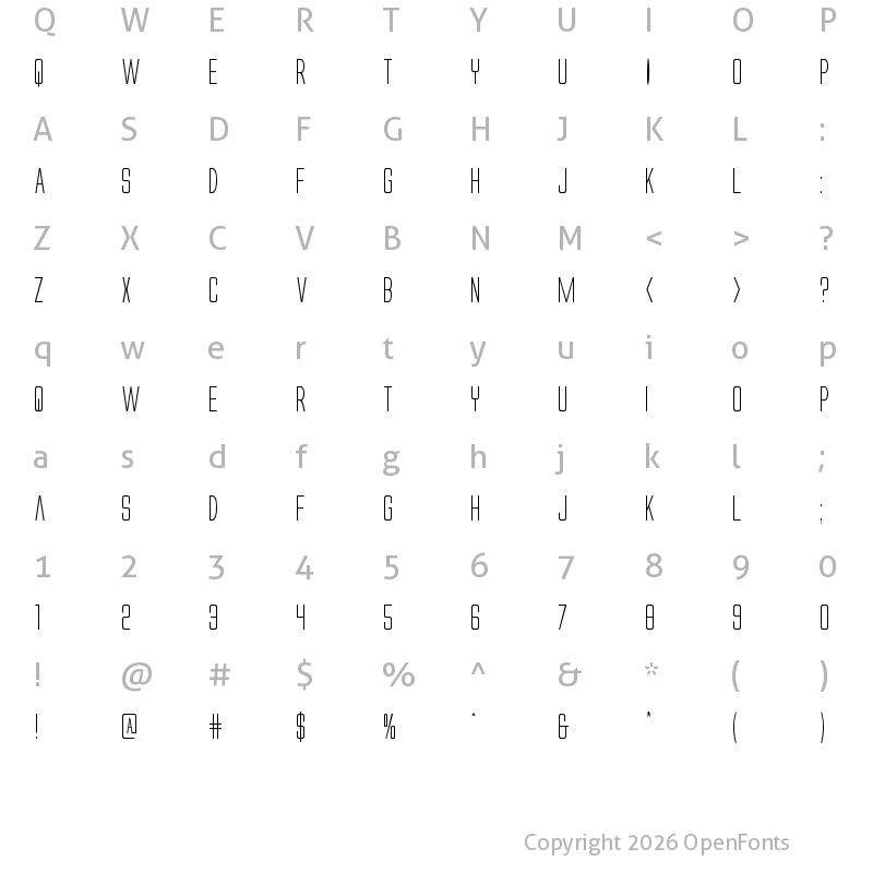 Character Map of Alien League Regular