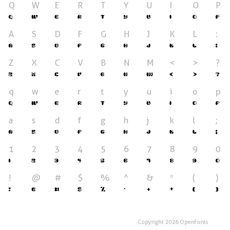 Character Map of Alien Mushrooms Regular