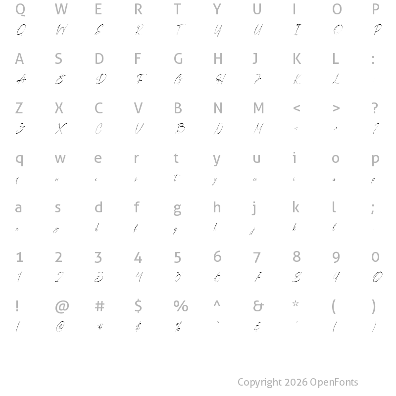 Character Map of Align daily Regular