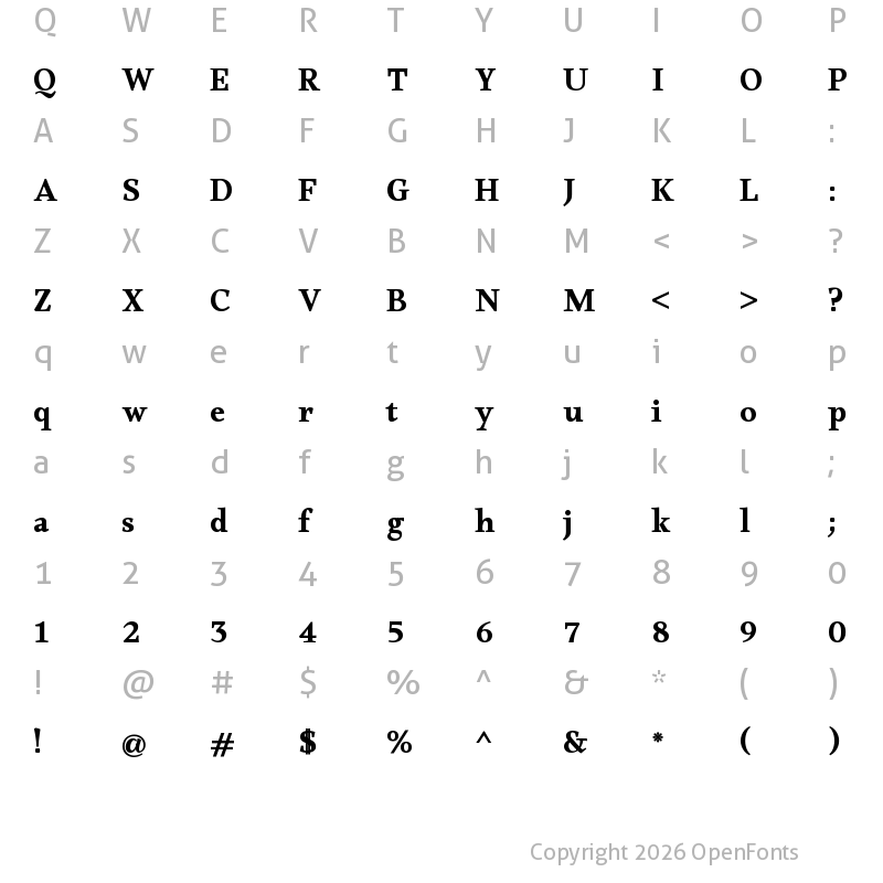 Character Map of Alkalami Regular