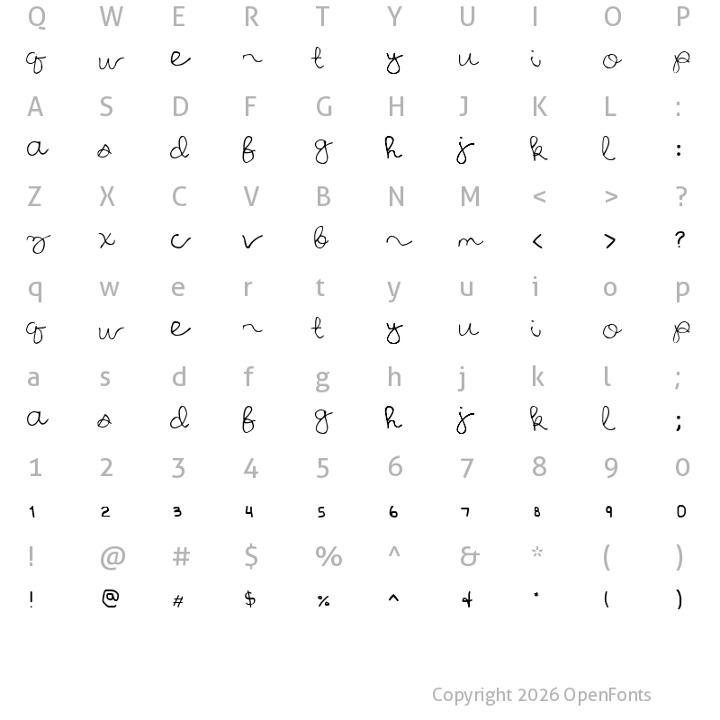 Character Map of All Hail Julia Regular