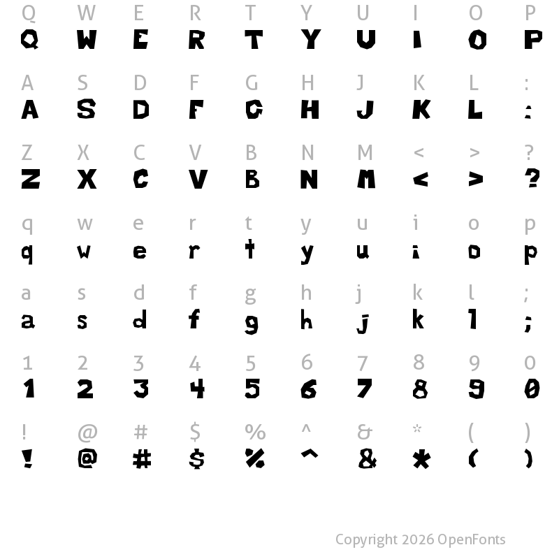 Character Map of AllegroCartoon Regular