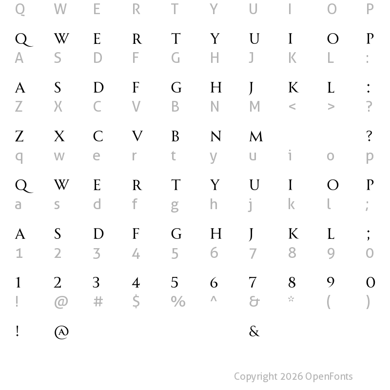 Character Map of Allrounder Monument Test Regular