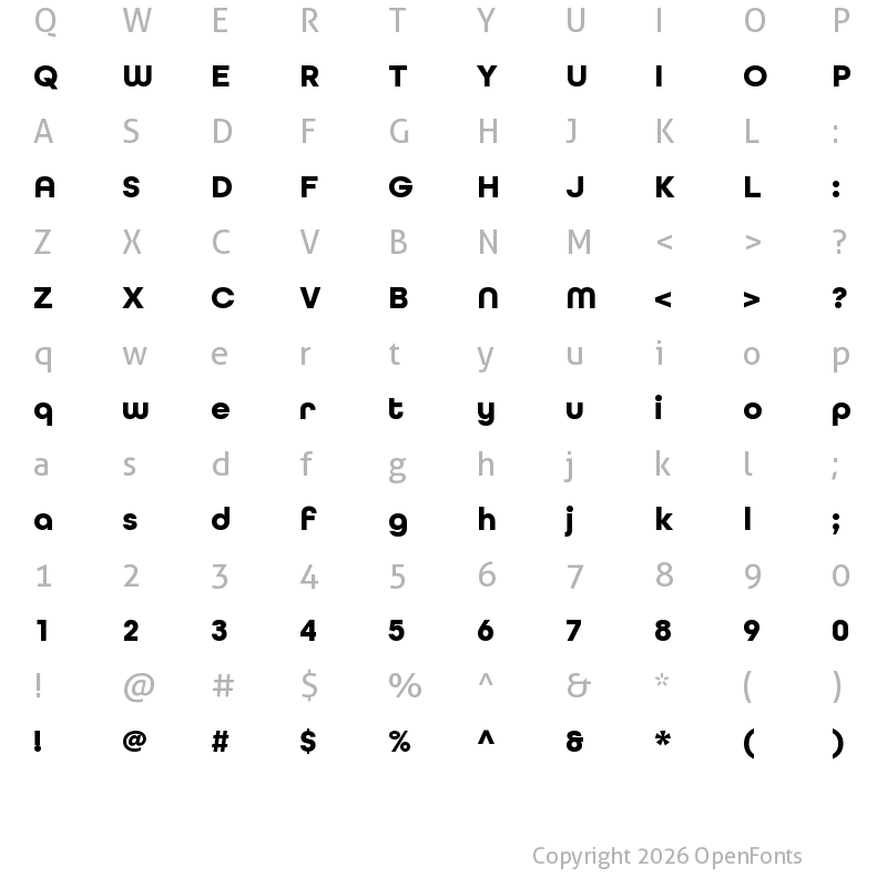 Character Map of AllRoundGothicW01-Bold Regular