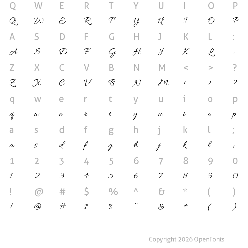 Character Map of Allura Regular