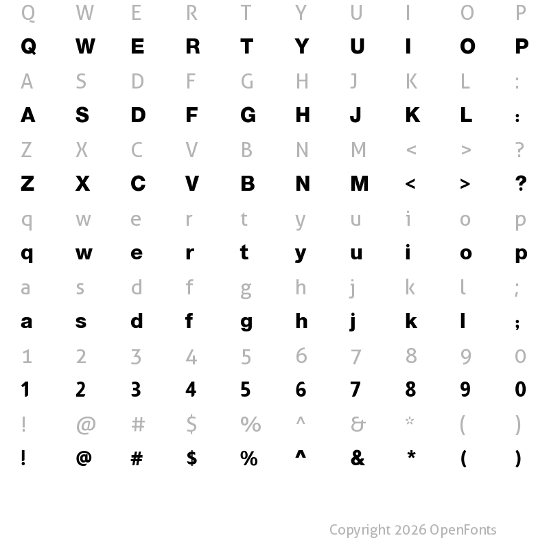 Character Map of Almarai ExtraBold