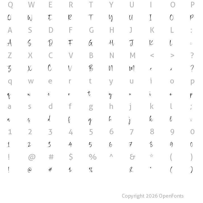 Character Map of Almond Hunter Regular