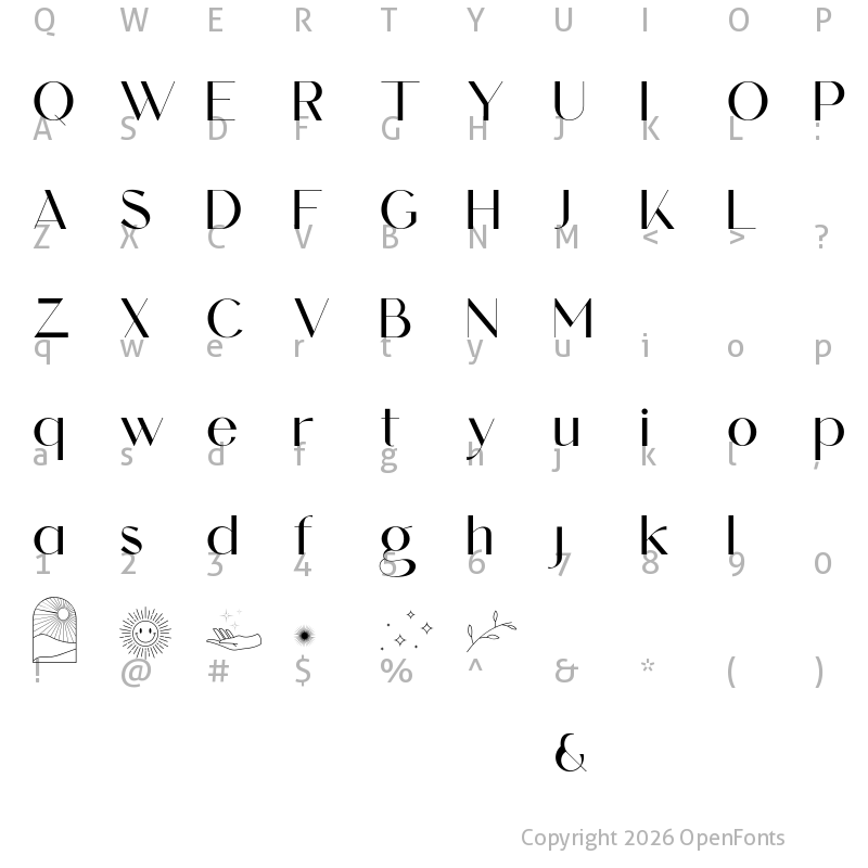 Character Map of Alokary Personal Use