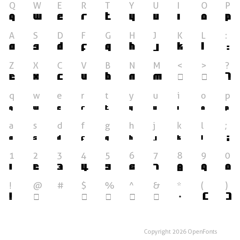 Character Map of Alpha Flight Solid Small Caps Regular