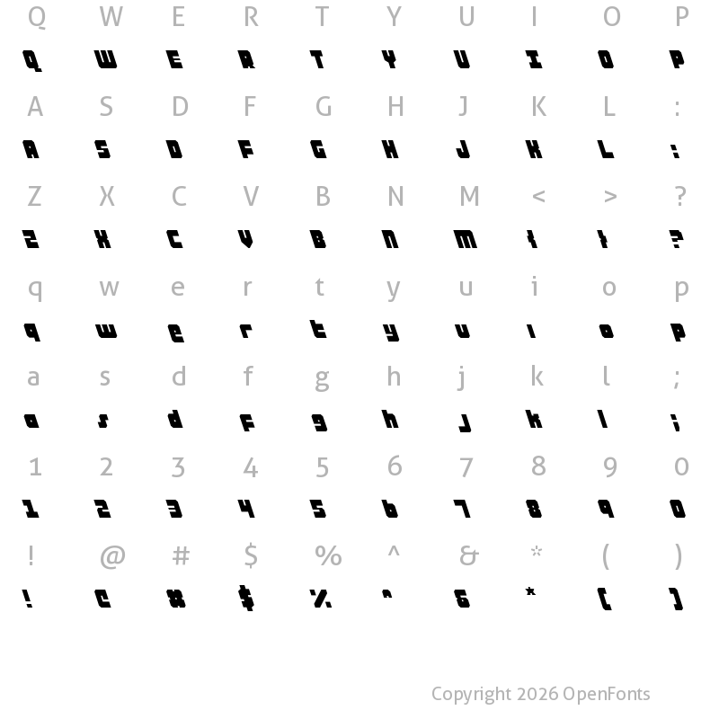 Character Map of Alpha Taurus Leftalic Leftalic