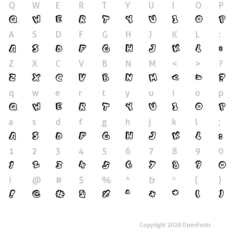 Character Map of Alphabet Souplings Regular