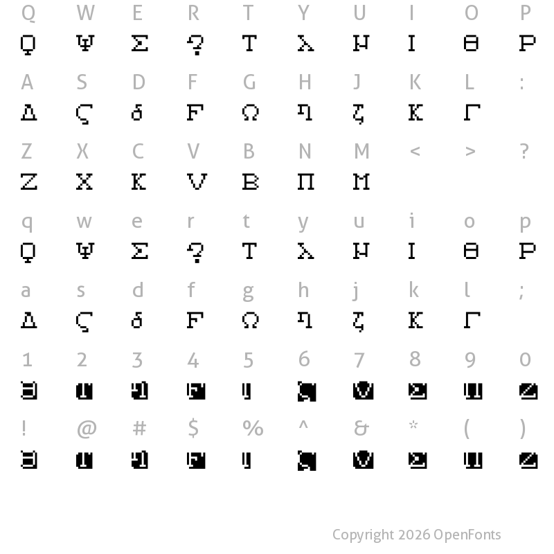 Character Map of Alphabeta Regular
