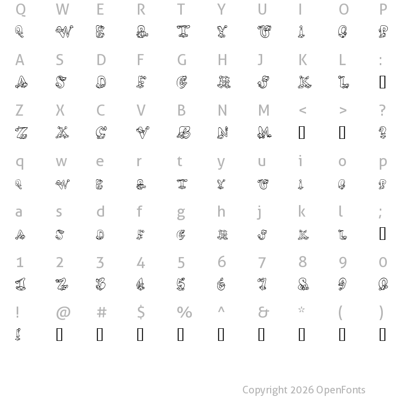 Character Map of AlphaElfin Regular