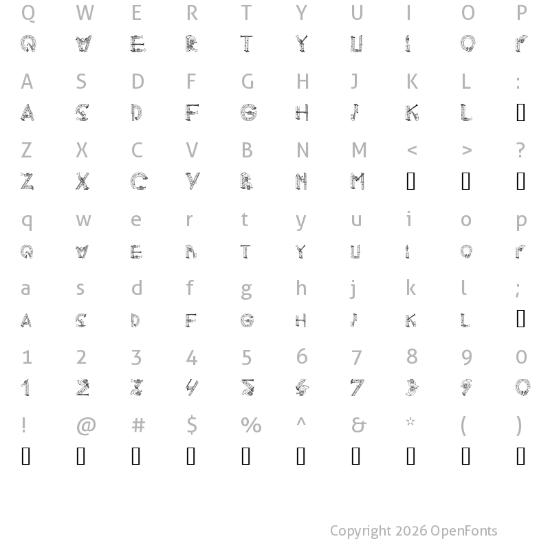 Character Map of AlphaMusicMan Regular