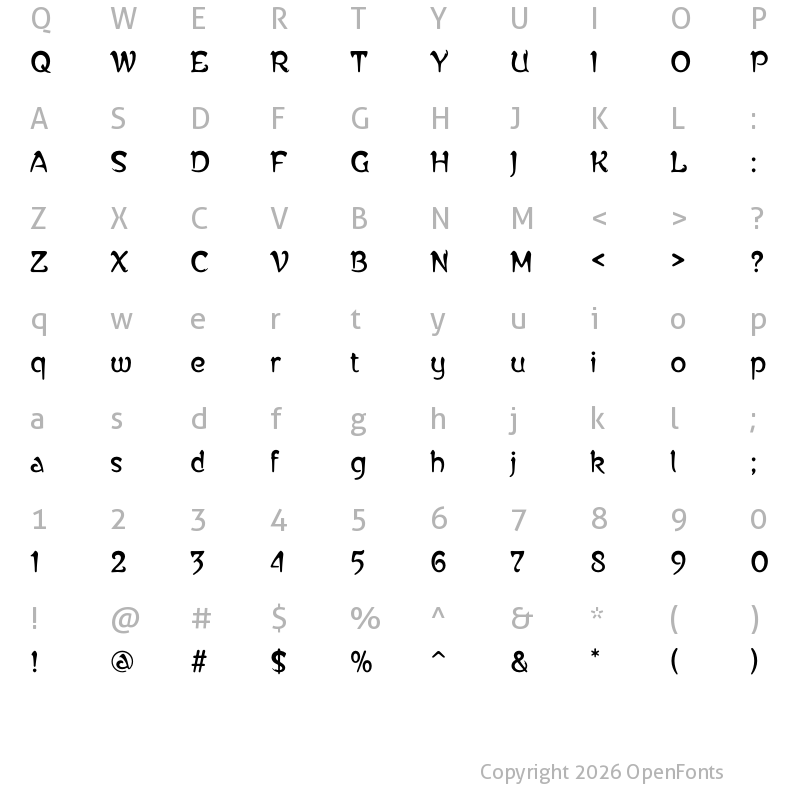 Character Map of Alphonse Mucha Regular