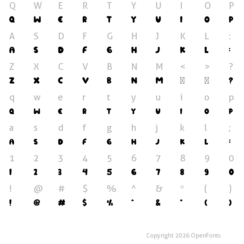 Character Map of Alqis Regular