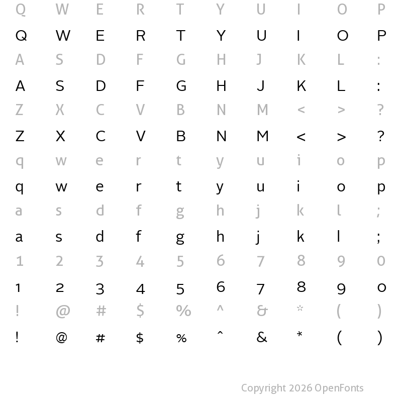 Character Map of Alright Sans Regular
