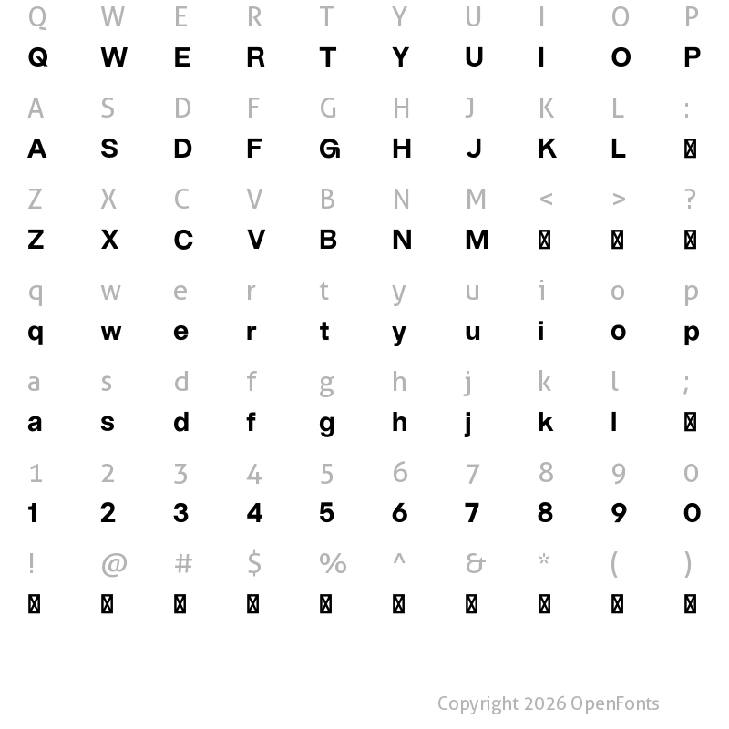 Character Map of ALT Riviera Bold