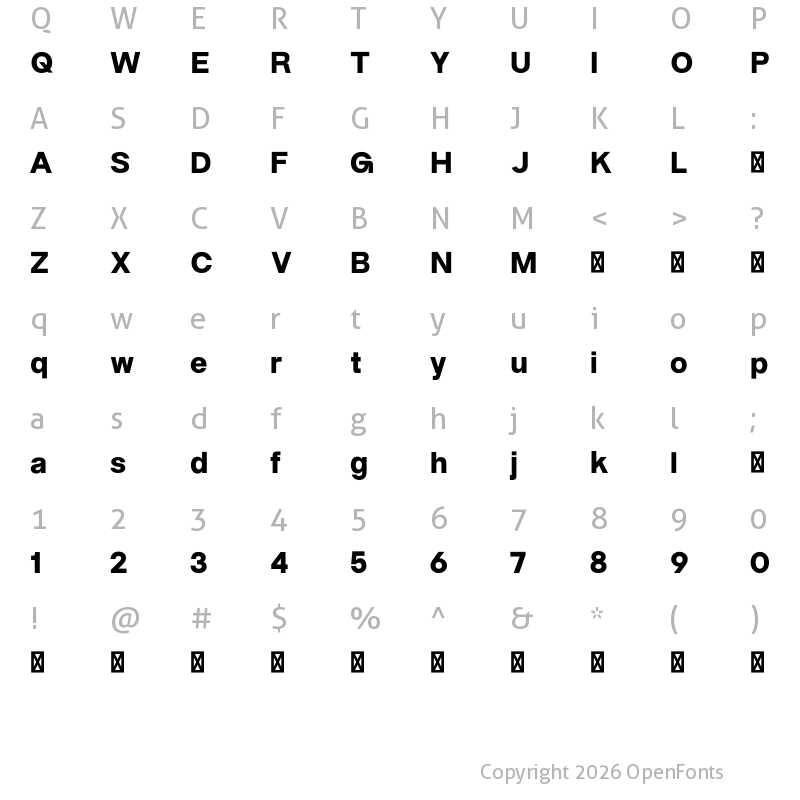 Character Map of ALT Riviera Extrabold