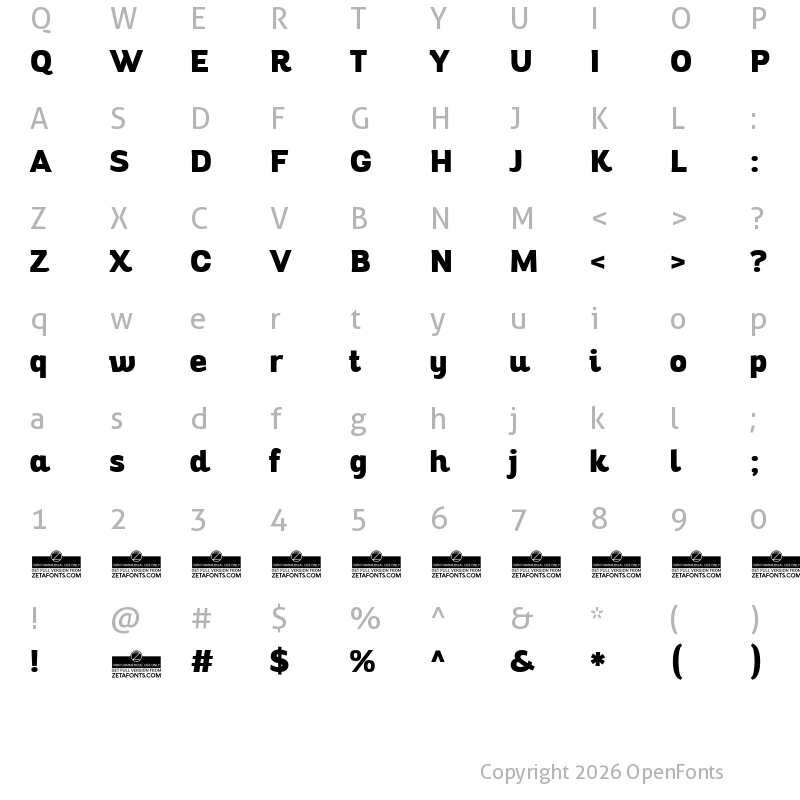 Character Map of Altair Heavy