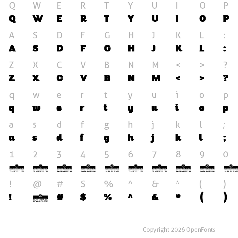 Character Map of Altair Ultra